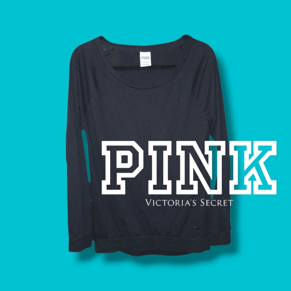 Victoria's Secret PINK Black Long Sleeve Blouse